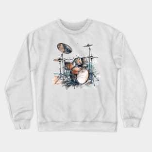 watercolor drumset Crewneck Sweatshirt